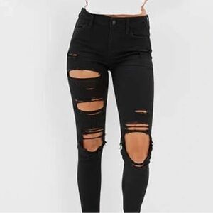 Women's Black Distressed Jeans